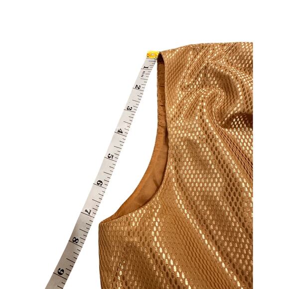 Vintage 1999 Jil Sander Women's Sleeveless Metallic Gold Mesh Vest, 2 (34) NWOT - Picture 8 of 11